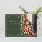 冬の疑問に思金ゴールド書道休日の写真カード シーズンカード (スタンド正面)