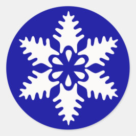 冬の白いクリスマススノーフレーク ラウンドシール
