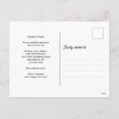 冬の白いクリスマスドア新しいホームフォトムービング シーズンポストカード (裏面)