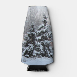 冬の白いスプルース&サンセット ボトルクーラー