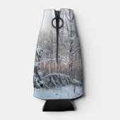 冬の白いスプルース&サンセット ボトルクーラー (裏面)