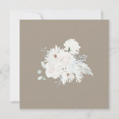 冬の白いフローラとトープ結婚クリスマス サンキューカード (裏面)