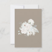 冬の白いフローラとトープ結婚クリスマス サンキューカード (裏面)