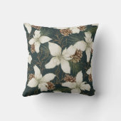 冬の白いフローラと松の実 クッション (裏面)