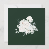 冬の白いフローラと緑の結婚クリスマス サンキューカード (裏面)