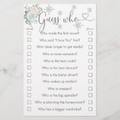 冬の白いフローラスノーフレーク推測ゲーム (正面)