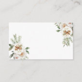 冬の白いフローラブライダルシャワーどのくら飾り エンクロージャーカード (裏面)