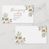 冬の白いフローラブライダルシャワーどのくら飾り エンクロージャーカード (正面/裏面)