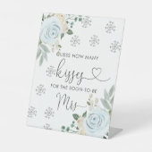 冬の白いフローラ推測する数のキスブライダル 台座サイン (正面)