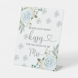 冬の白いフローラ推測する数のキスブライダル 台座サイン