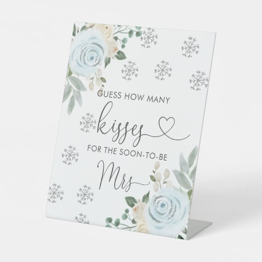 冬の白いフローラ推測する数のキスブライダル 台座サイン (正面)