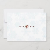 冬の白いポインセチア雪の日を保存 セーブザデート (裏面)