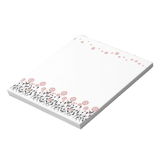 冬の白いマルーンフローラ ノートパッド (回転)