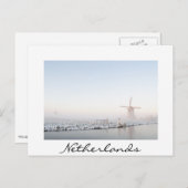 冬の白い文字はがき ポストカード (正面/裏面)