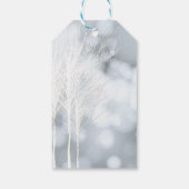冬の白い木 ホリデー ラスティック ギフト タグ (裏面)
