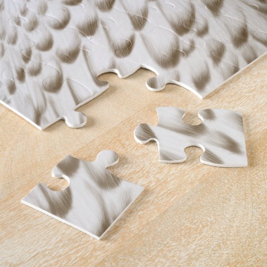 冬の白い森林動物ジグソーパズル ジグソーパズル (側面)