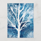 冬の白い樺の木の木のクリスマス ポストカード (正面)