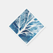 冬の白い樺の木ツリーのクリスマス スタンダードカクテルナプキン (角)