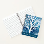 冬の白い樺の木ツリーのクリスマス ノートブック (内部)