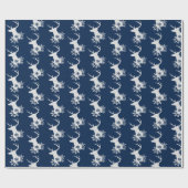 冬の白い渦巻きクリスマスディアー ラッピングペーパー (フラット)