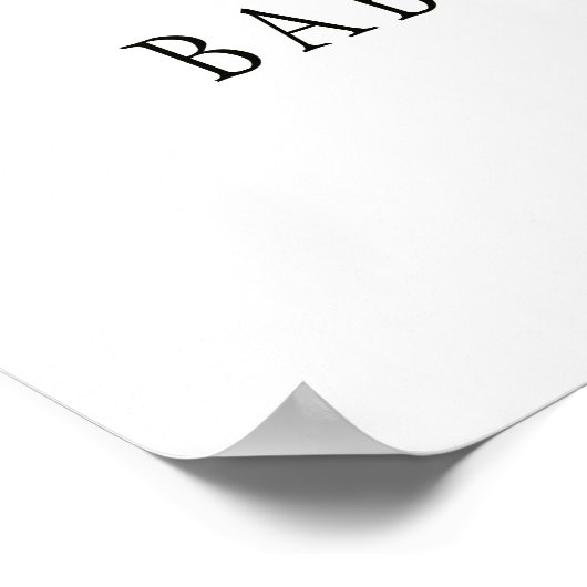 冬の白い牡丹のシックな赤ちゃんシャワー歓迎サイン ポスター (角)