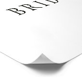 冬の白い牡丹ブライダルシャワー歓迎サイン ポスター (角)