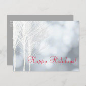 冬の白い素朴な木のホリデーポストカード シーズンポストカード (正面/裏面)