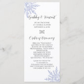 冬の白い結婚式のプログラムでブルースノーフレーク プログラム (正面)