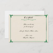 冬の白い緑のヤドリギの結婚式の保存日付 セーブザデート (正面/裏面)