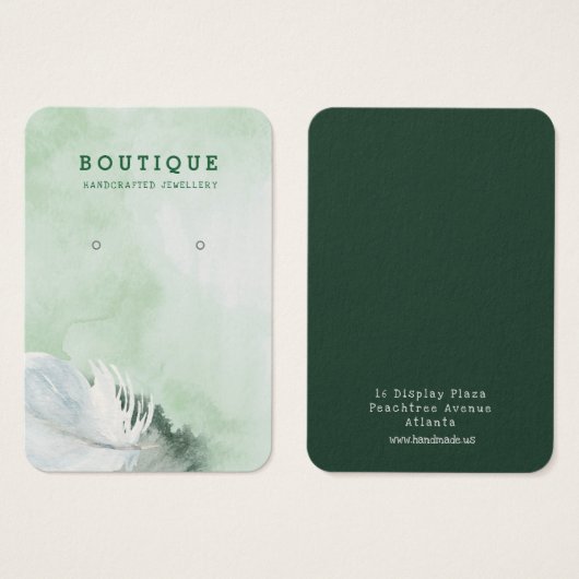 冬の白い羽毛ハンターブラシ付き水色 (正面&裏面)