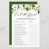 冬の白い花のゲストシャワーカードを見つける (正面/裏面)