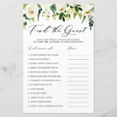 冬の白い花のゲストシャワーカードを見つける (正面)