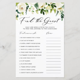 冬の白い花のゲストシャワーカードを見つける