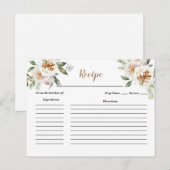 冬の白い花のブライダルシャワー レシピカード ポストカード (正面/裏面)
