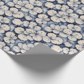 冬の白い花の葉 ラッピングペーパー (角)