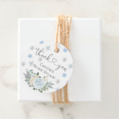 冬の白い花の雪の結晶 ブライダルシャワー フェイバータグ (インサイチュ)