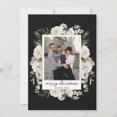 冬の白い花 | モノクロ写真 シーズンカード (正面)