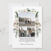 冬の白い花 | モノクロ写真 シーズンカード (裏面)