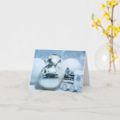 冬の白い装飾。 クリスマス。 カード (黄色い花)