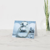 冬の白い装飾。 クリスマス。 カード (裏面)