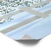 冬の白い雪のクリスマスバーン ポスター (角)