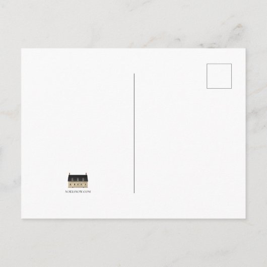 冬の白い雪のクリスマスバーン ポストカード (裏面)