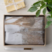 冬の白い雪のフィールドでボタンバックディアー 薄葉紙 (ギフト)