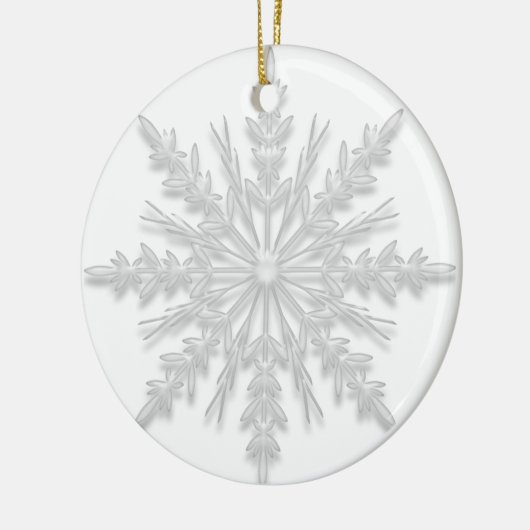 冬の白い雪の結晶が私の花嫁になる セラミックオーナメント (左)