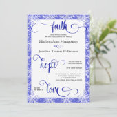 冬の白い雪の結晶結婚のカード 招待状 (スタンド正面)