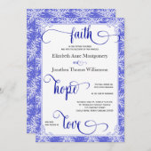 冬の白い雪の結晶結婚のカード 招待状 (正面/裏面)