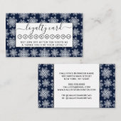 冬の白い青の雪ワンダーランドパターン ロイヤリティカード (正面/裏面)