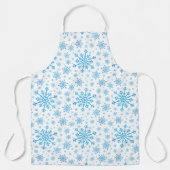 冬の白かわいらしに青いクリスマスの雪 エプロン (正面)