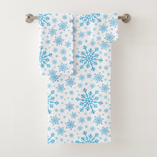 冬の白かわいらしに青いクリスマスの雪 バスタオルセット (インサイチュ)