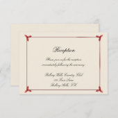 冬の白と赤のヤドリギの結婚披露宴 招待状 (正面/裏面)